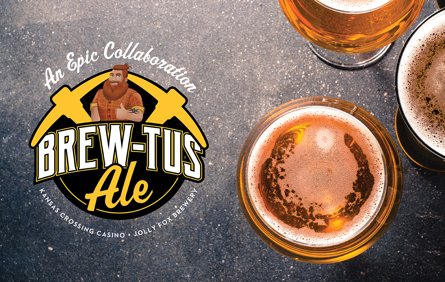 Brew-tus Ale - An epic collaboration with Kansas Crossing Casino + Jolly Fox Brewery